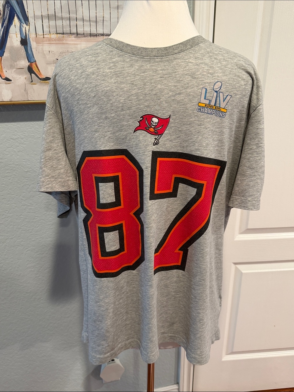 Men’s Nike Dri-Fit Sz XL Gray Tampa Bay Buccaneers #87 Gronkowski Jersey T-Shirt